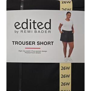 Remi Bader Trouser Short Black High Rise 4 Pocket Pleated Front Women’s 26W